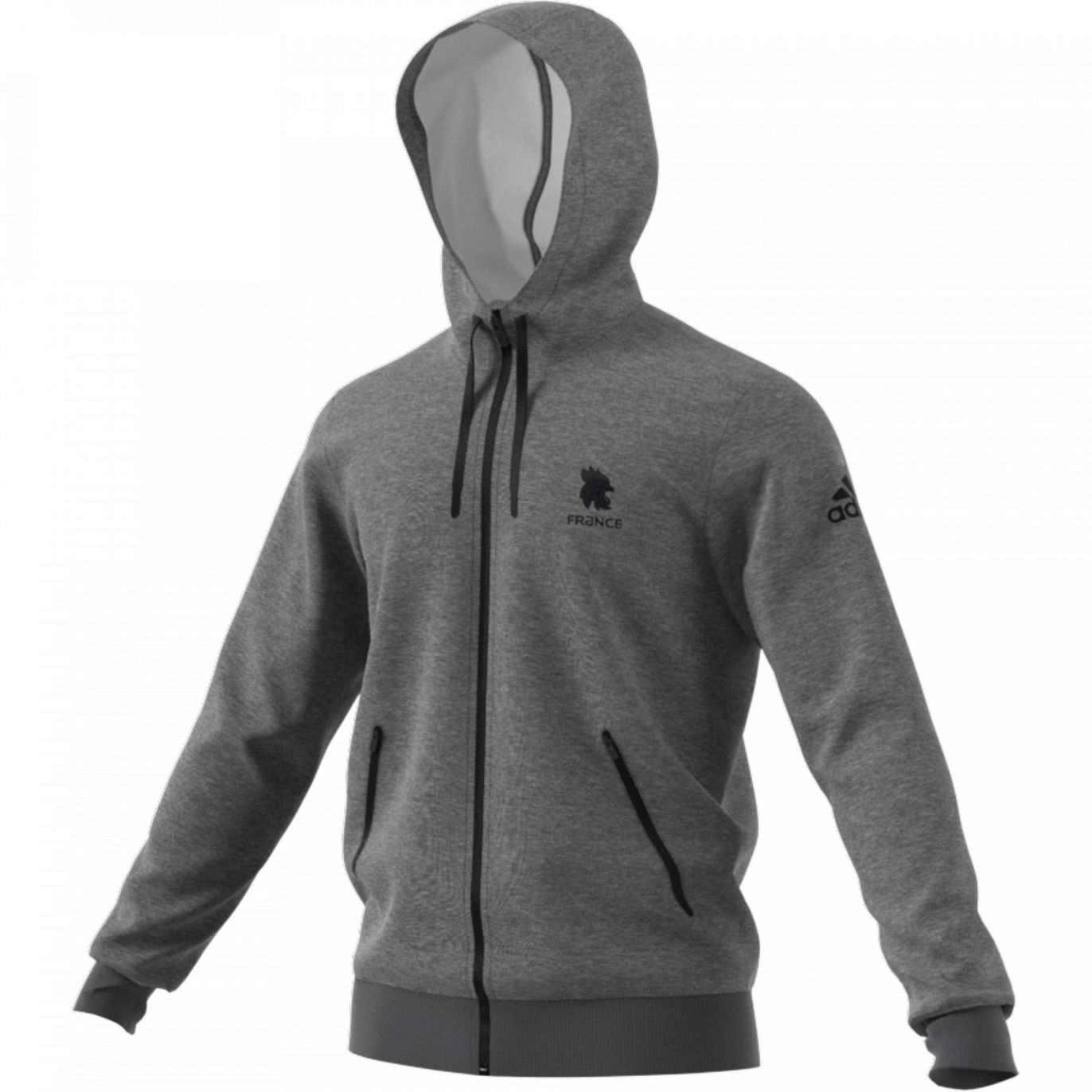 Veste capuche adidas gris EdF 21 22 FFHB